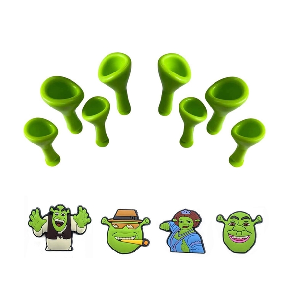 8 Shrek Ears Crocs Charms, 4 Shrek Crocs Shoe Decor Accessories 2" 12 pc Set - Picture 1 of 8